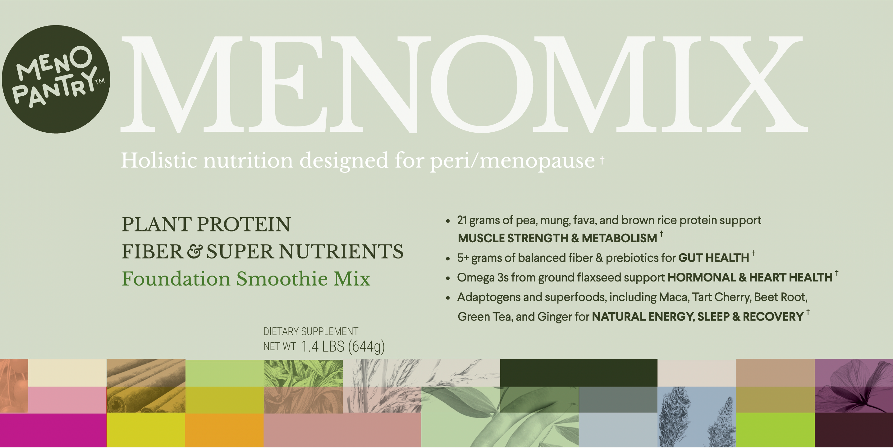 Menomix Plant Protein, Fiber & Super Nutrients / Foundation Smoothie Mix