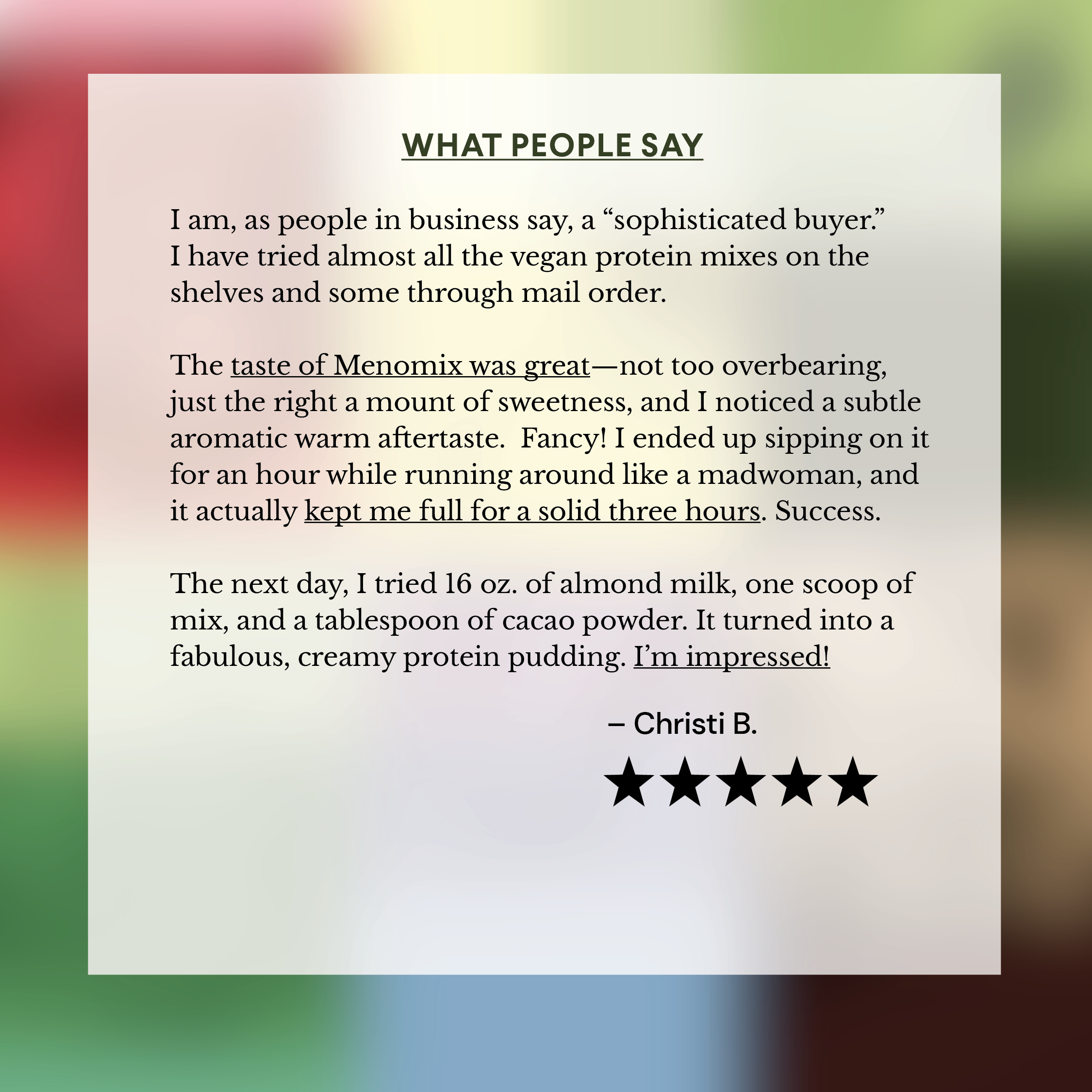 Menomix Plant Protein, Fiber & Super Nutrients / Foundation Smoothie Mix